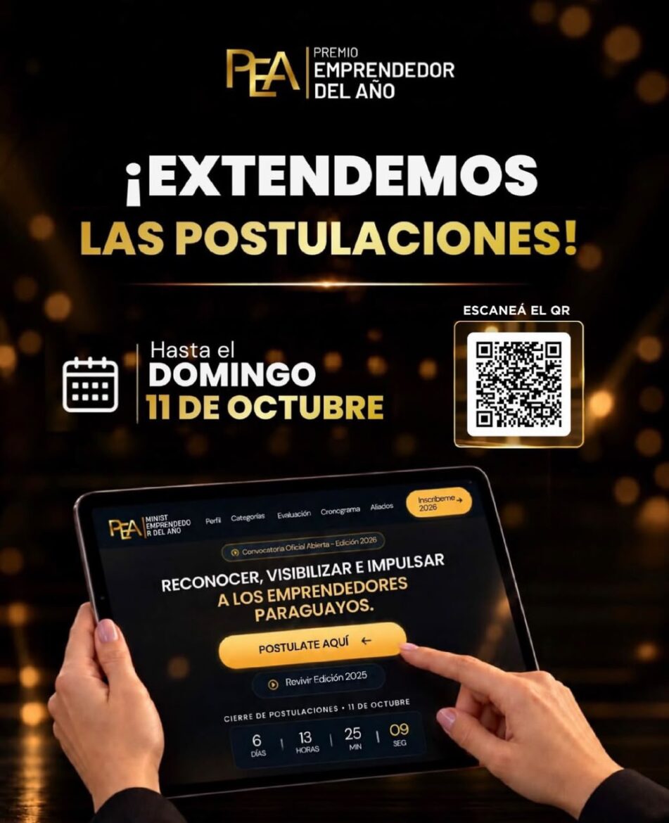 Premio Emprendedor del Año 2026 extiende el plazo de postulaciones hasta el 11 de octubre.